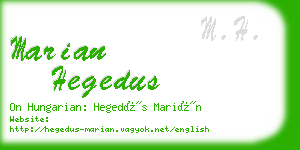 marian hegedus business card